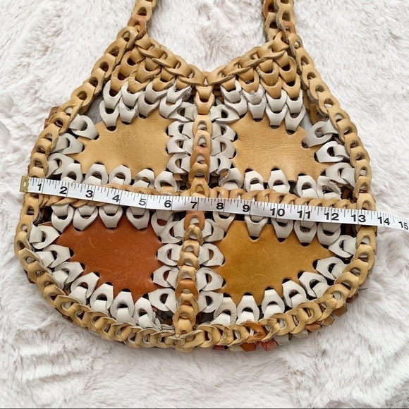 VINTAGE | 1970s Leather Chain Patchwork Shoulder Bag - Picture 10 of 12